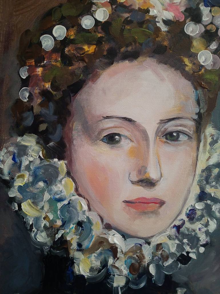 Original Portrait Painting by marina del pozo