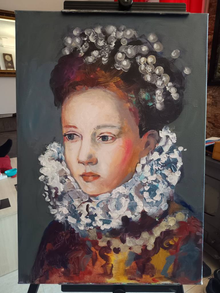 Original Portrait Painting by marina del pozo