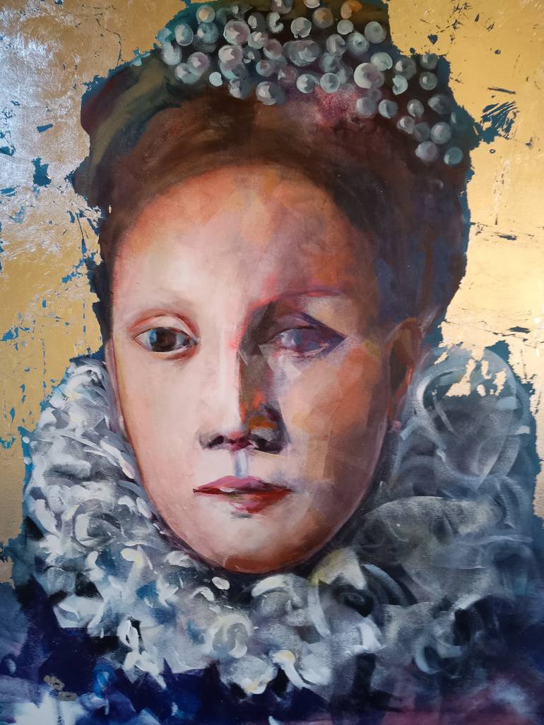 Original Portrait Painting by marina del pozo