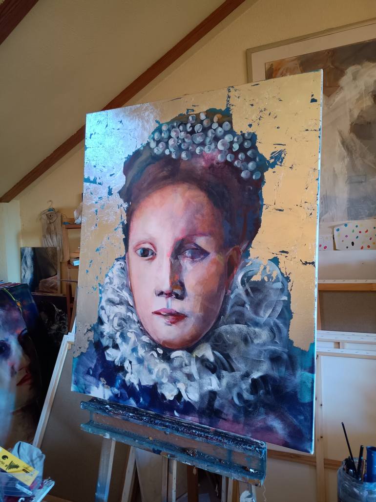 Original Portrait Painting by marina del pozo