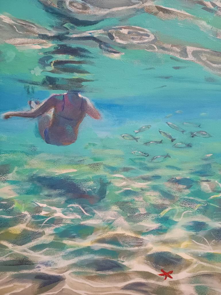 Original Figurative Seascape Painting by marina del pozo