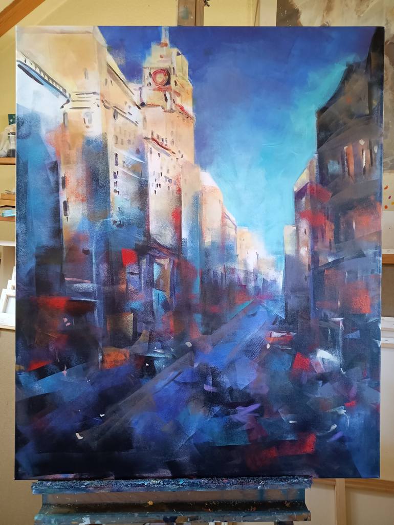 Original Architecture Painting by marina del pozo