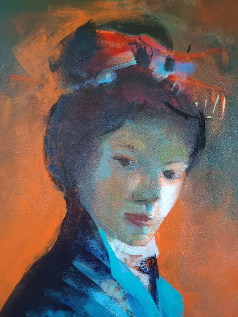 Original Portraiture Women Painting by marina del pozo