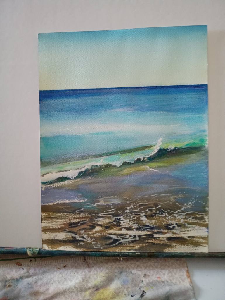 Original Impressionism Seascape Painting by marina del pozo