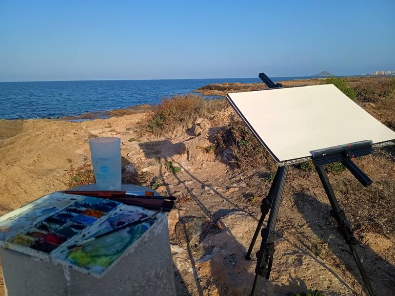 Original Impressionism Seascape Painting by Marina Del Pozo