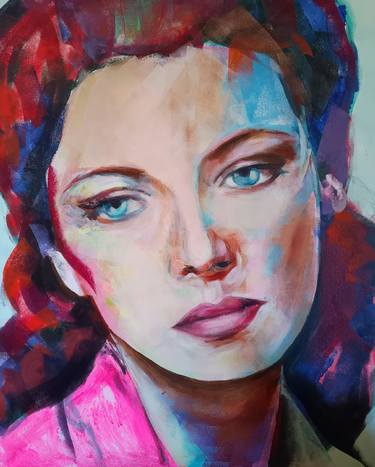 Original Portraiture Women Paintings by marina del pozo