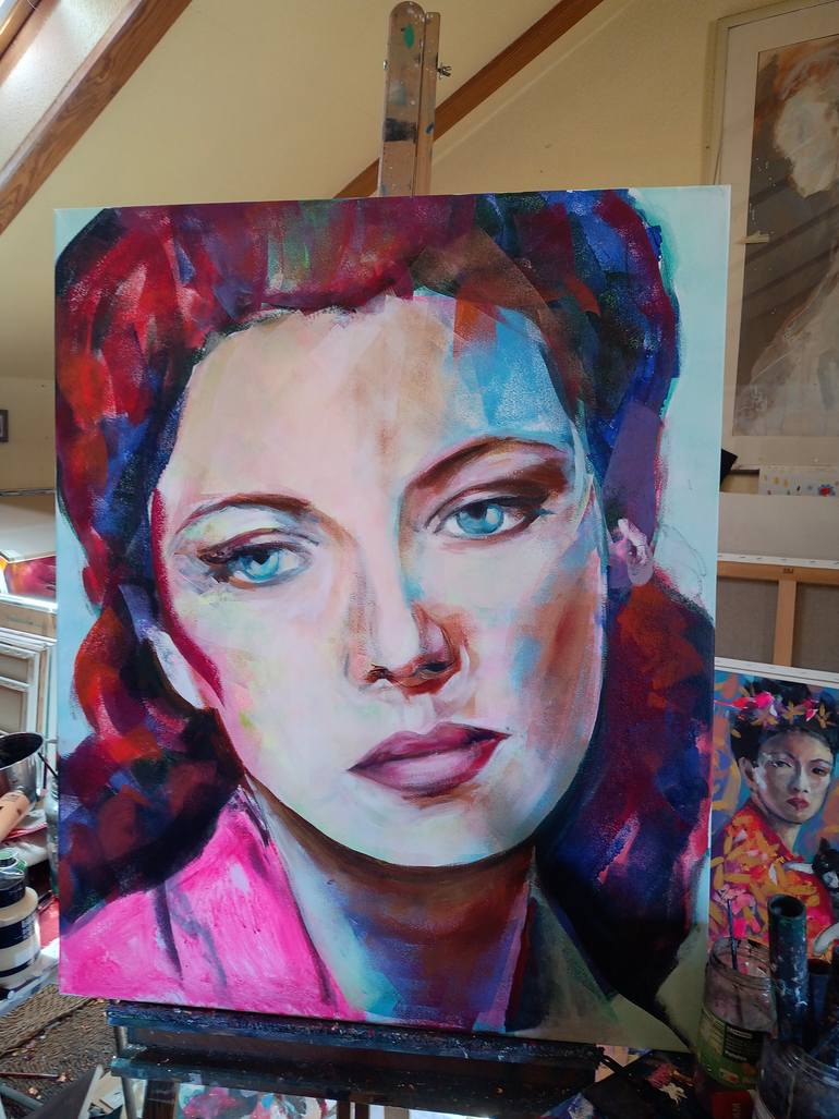 Original Portraiture Women Painting by Marina Del Pozo