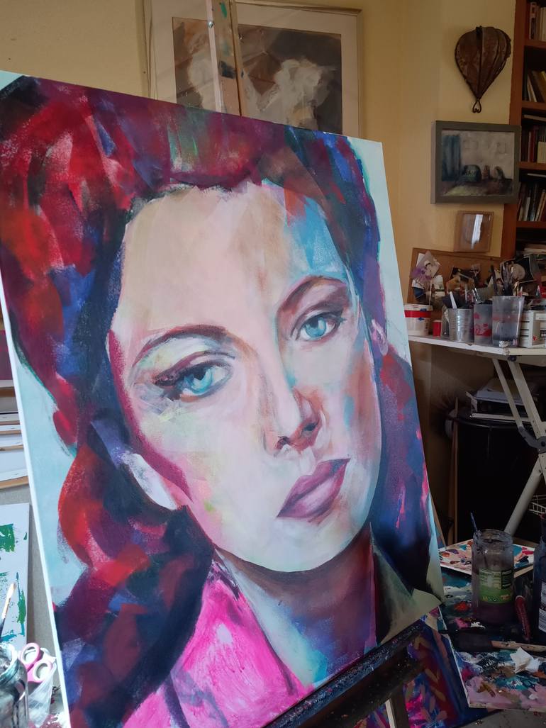 Original Portraiture Women Painting by Marina Del Pozo