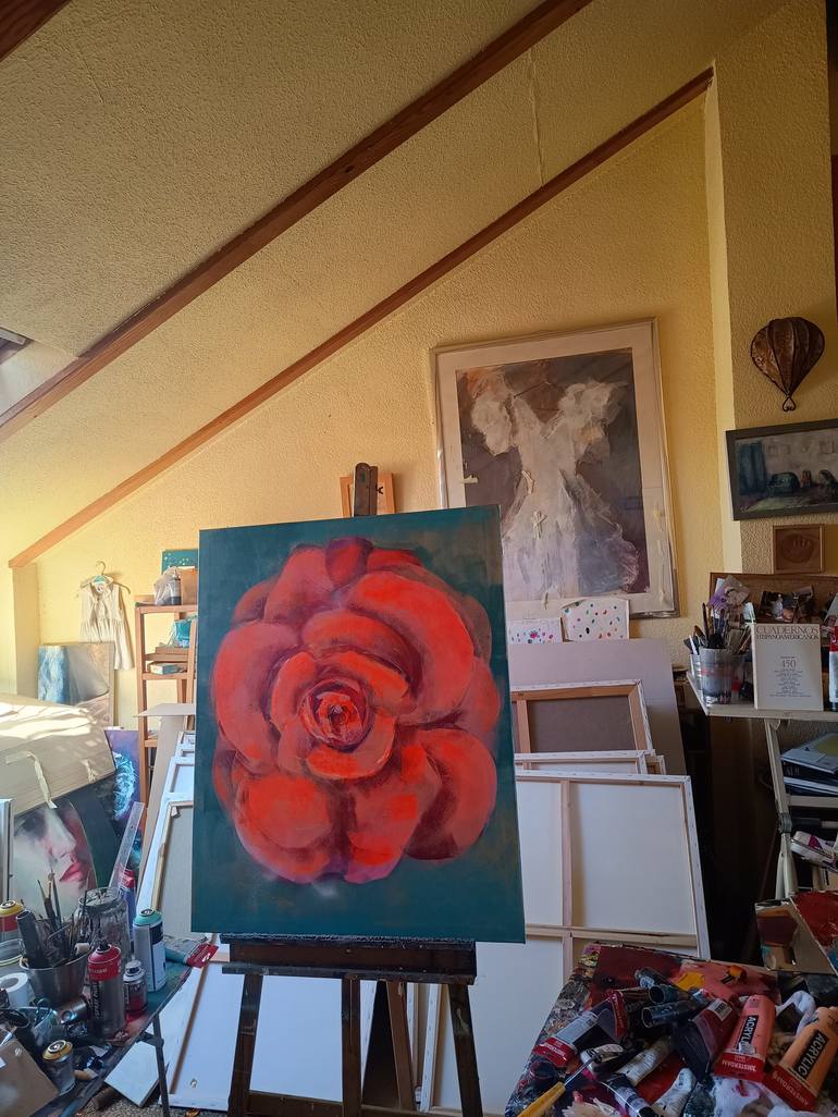 Original Figurative Floral Painting by marina del pozo