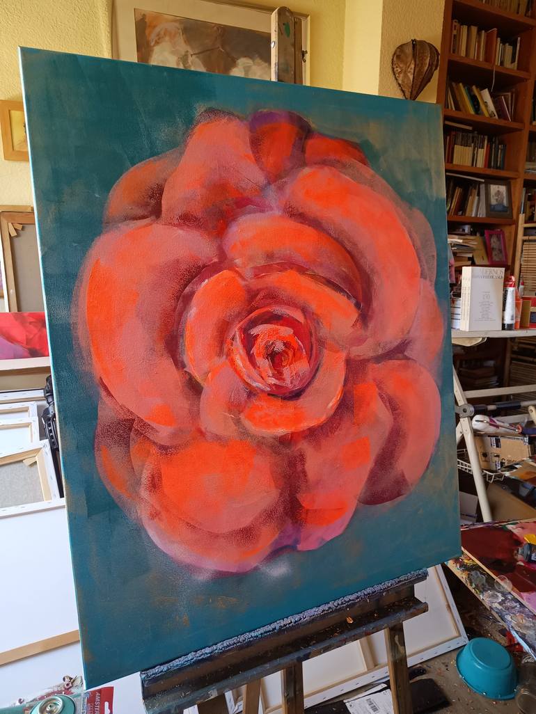 Original Figurative Floral Painting by marina del pozo