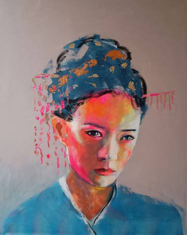 Original Portraiture Women Paintings by marina del pozo