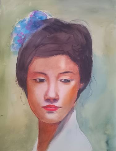 Original Portraiture Women Painting by Marina Del Pozo