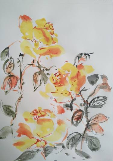 Print of Floral Drawings by marina del pozo