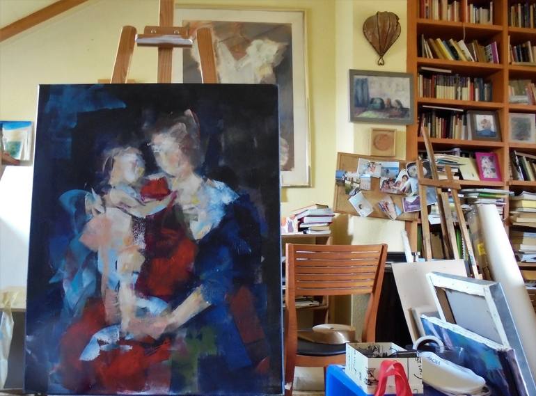 Original Figurative Love Painting by marina del pozo