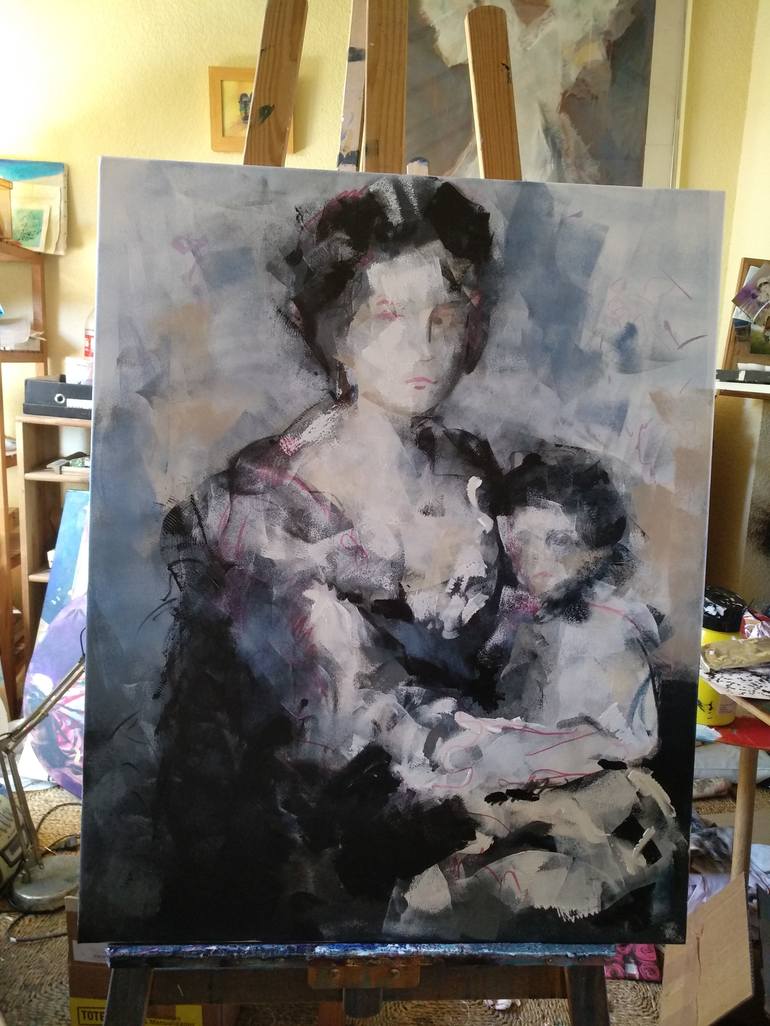 Original Figurative Portrait Painting by marina del pozo