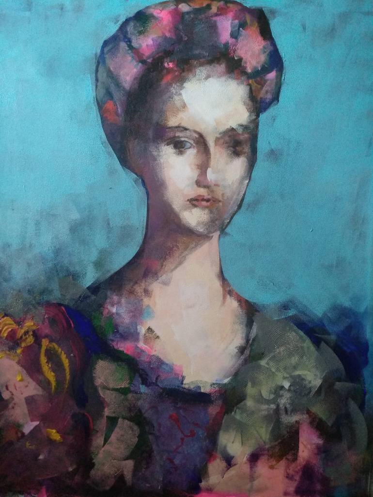 Original Portrait Painting by marina del pozo