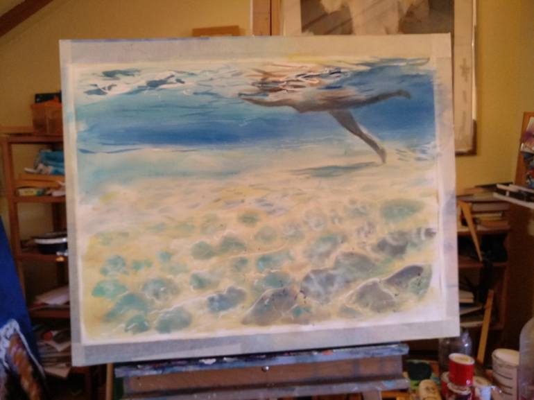 Original Water Painting by marina del pozo