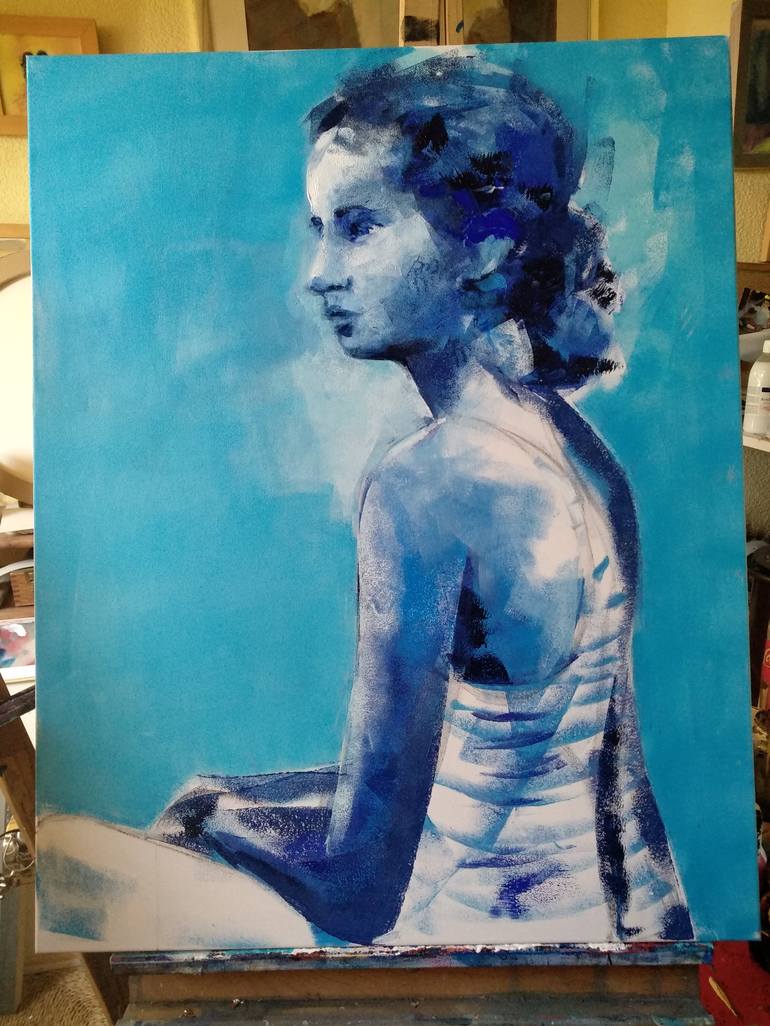 Original Figurative Portrait Painting by marina del pozo