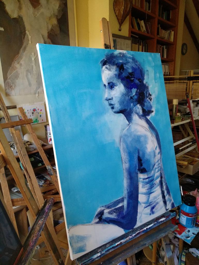 Original Figurative Portrait Painting by marina del pozo