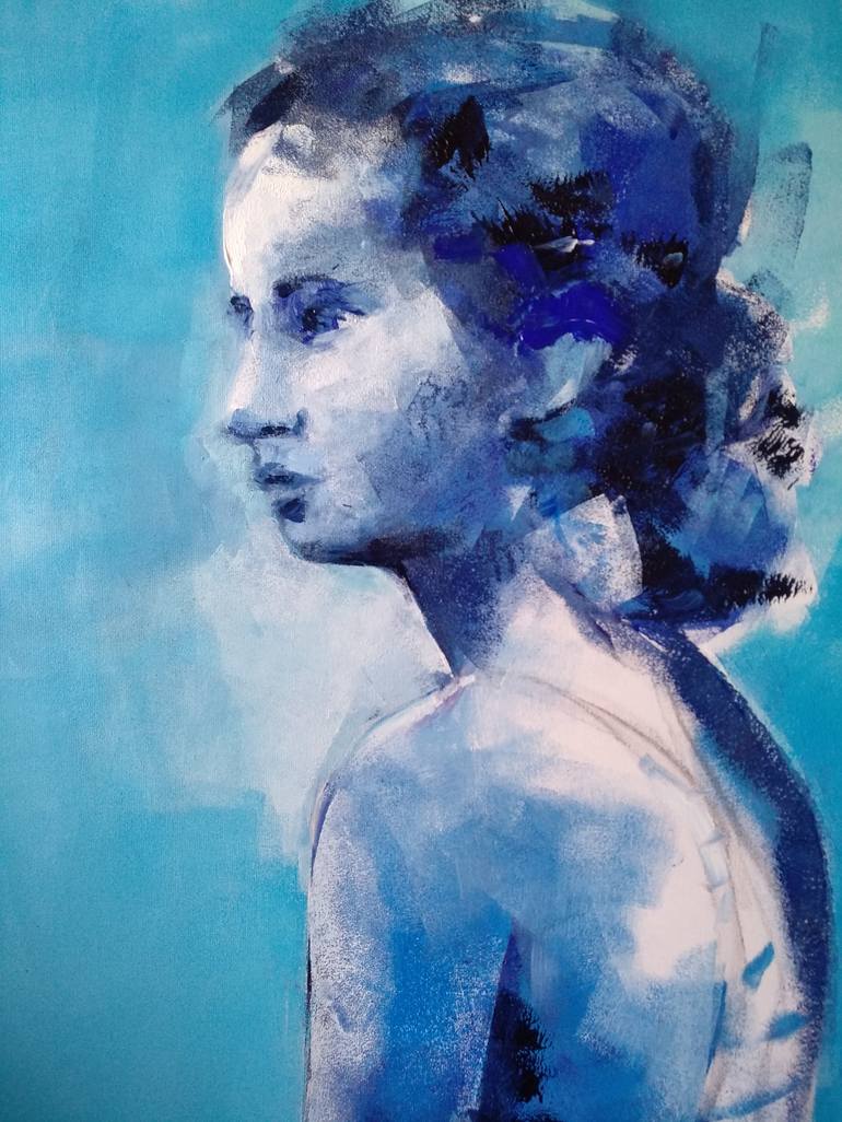 Original Portrait Painting by marina del pozo