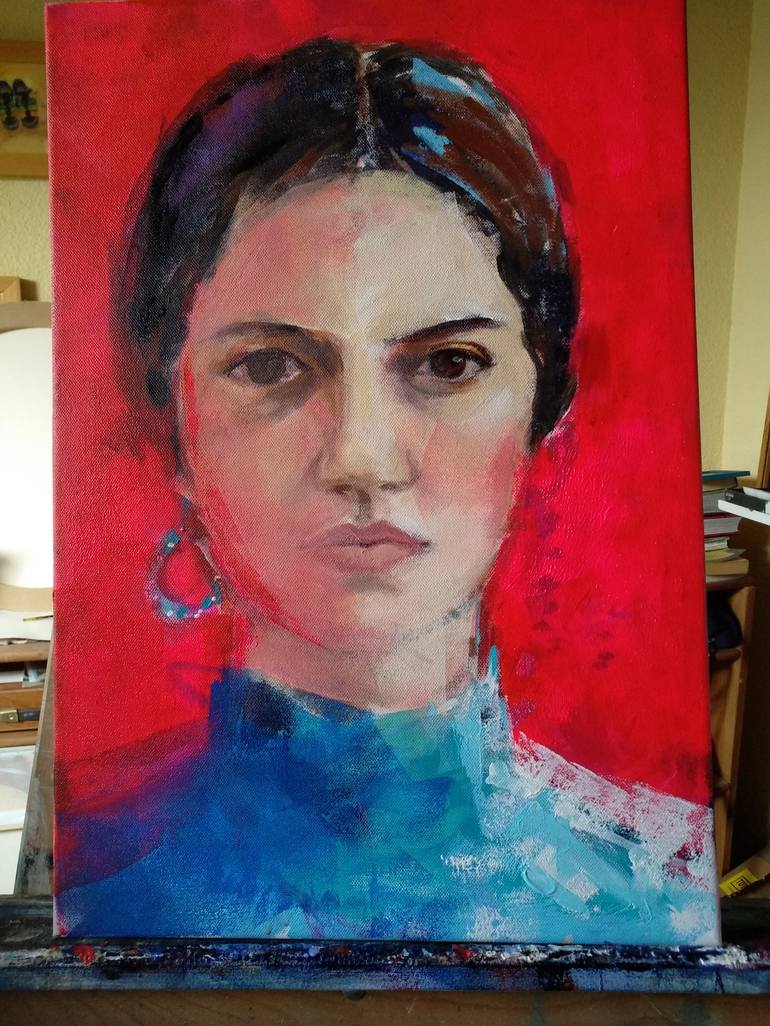 Original Figurative Portrait Painting by marina del pozo