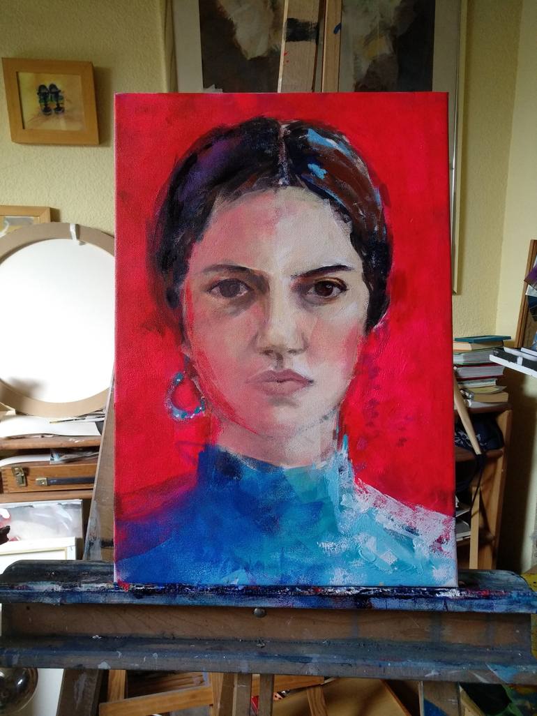 Original Figurative Portrait Painting by marina del pozo