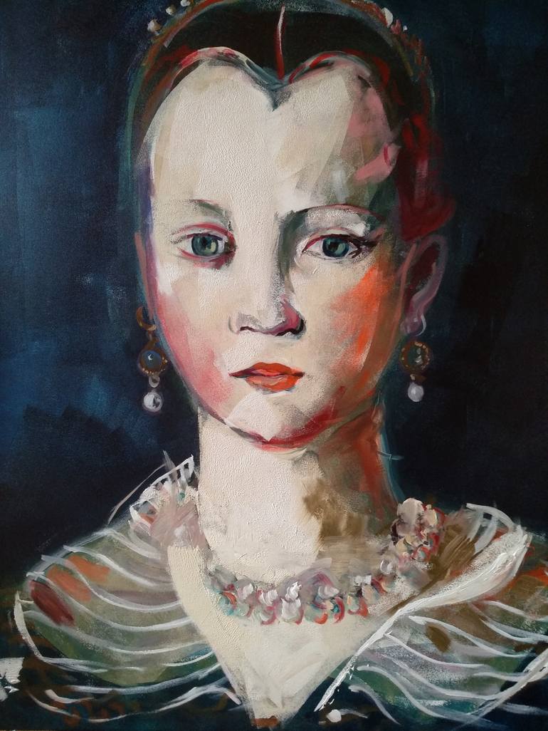 Original Portraiture Portrait Painting by marina del pozo
