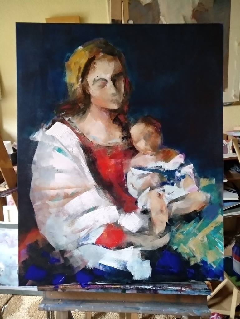 Original Figurative Portrait Painting by marina del pozo