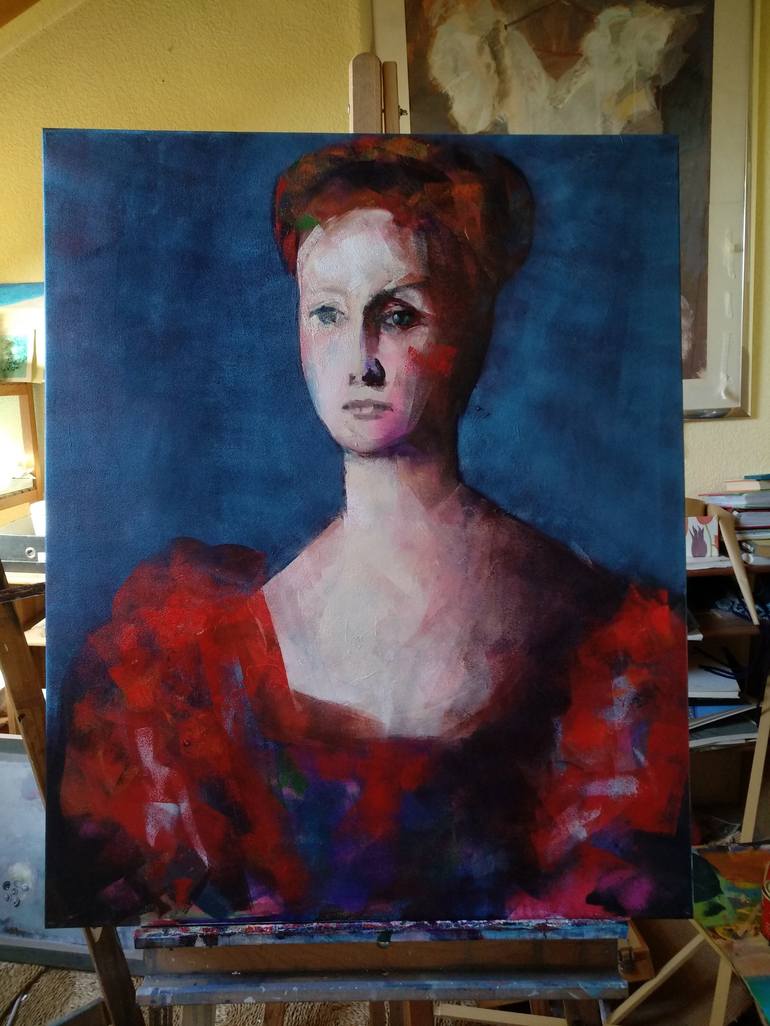 Original Figurative Portrait Painting by marina del pozo