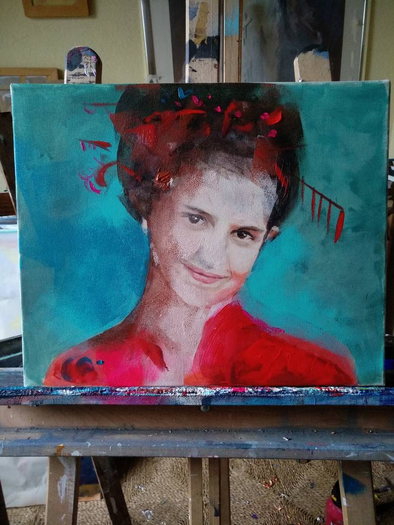 Original Figurative Portrait Painting by marina del pozo