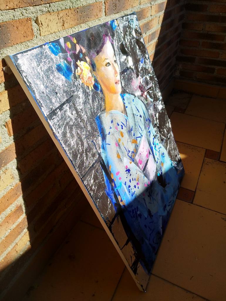 Original Portrait Painting by marina del pozo