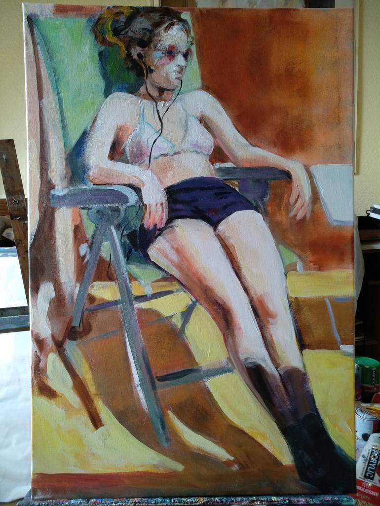 Original Portrait Painting by marina del pozo