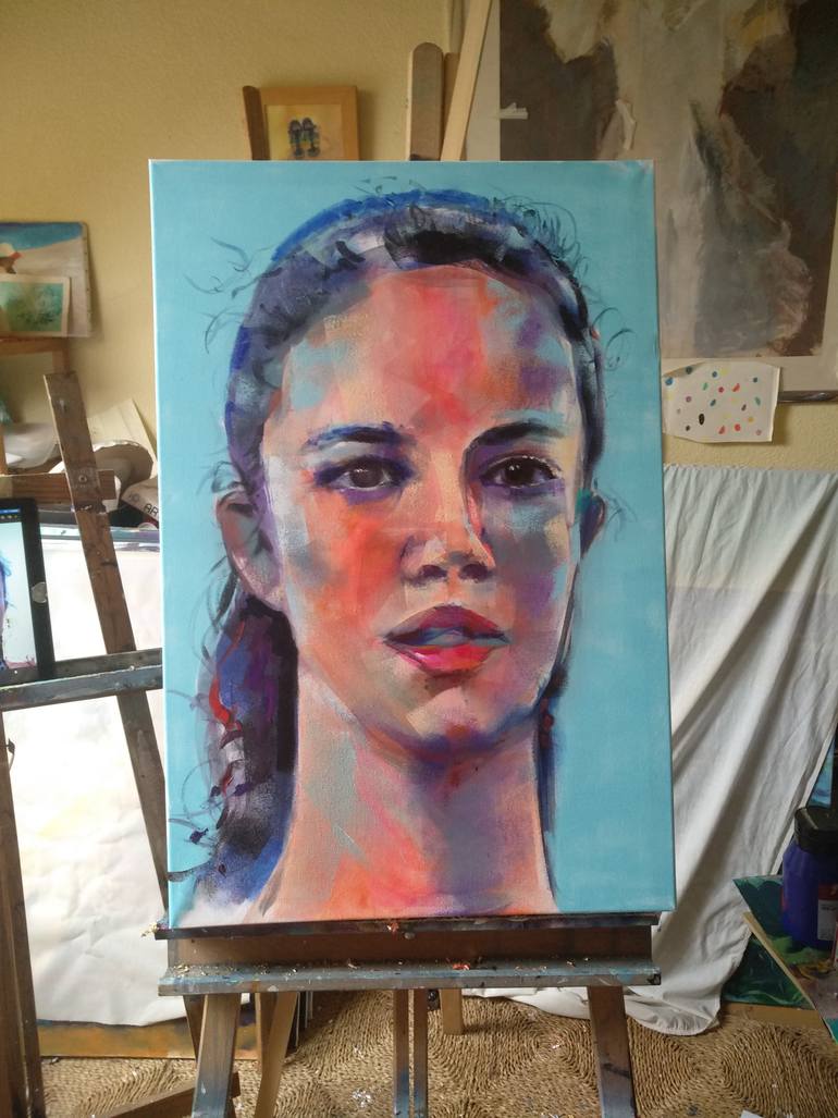 Original Portraiture People Painting by Marina Del Pozo
