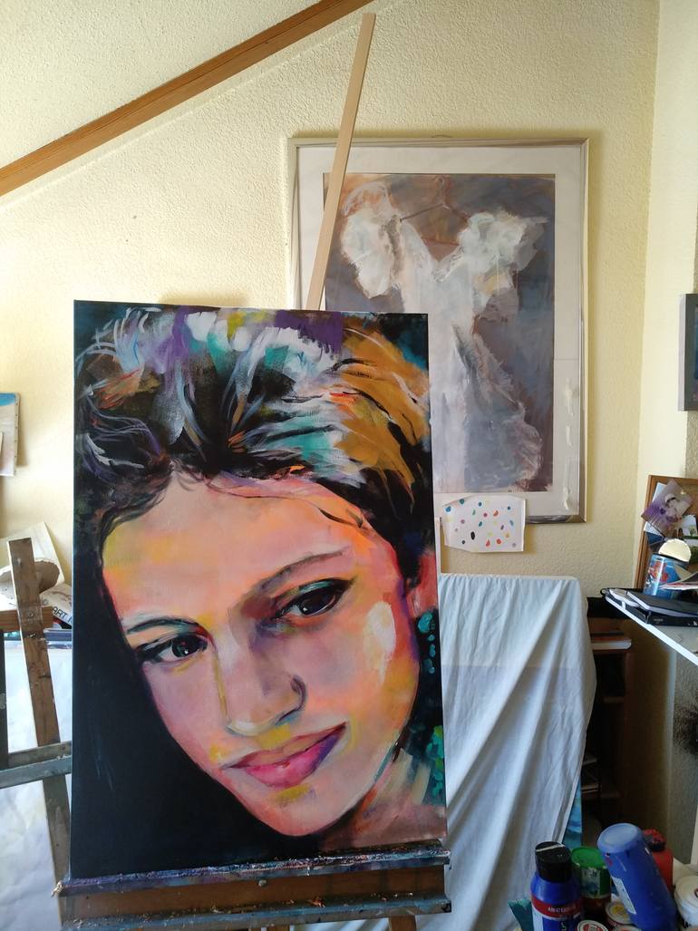 Original Figurative People Painting by Marina Del Pozo