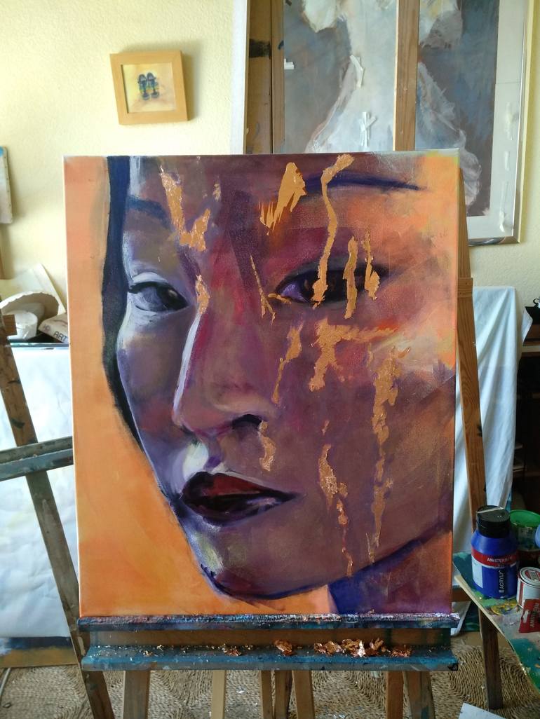 Original Figurative Portrait Painting by marina del pozo