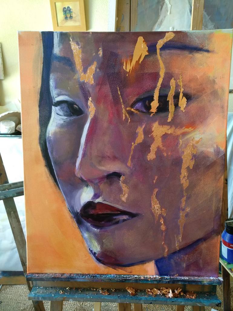 Original Figurative Portrait Painting by marina del pozo