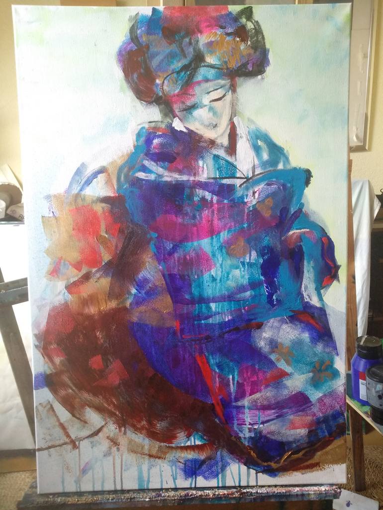 Original Portrait Painting by marina del pozo