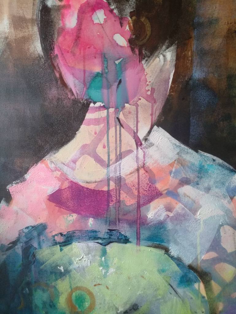 Original Abstract Portrait Painting by marina del pozo