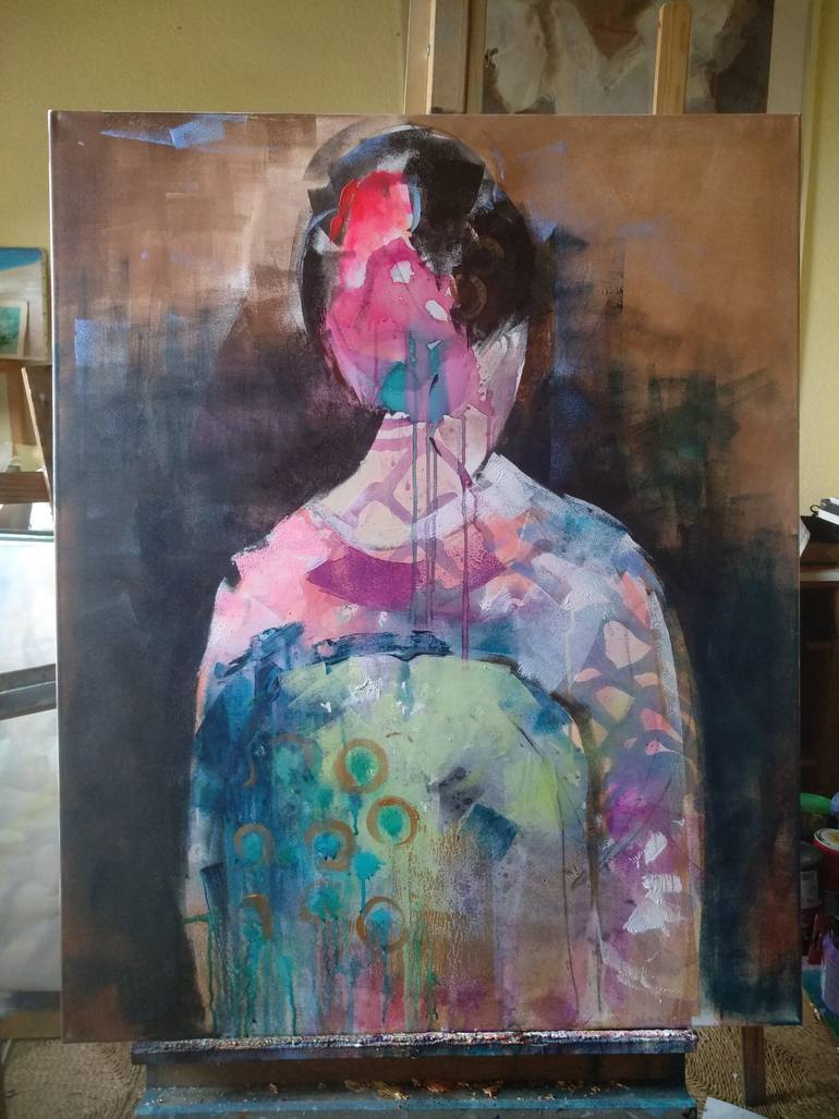 Original Abstract People Painting by Marina Del Pozo