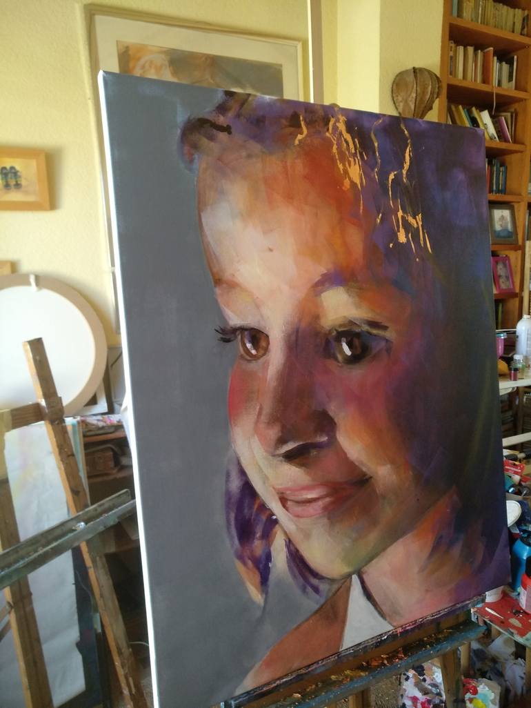 Original Portrait Painting by marina del pozo