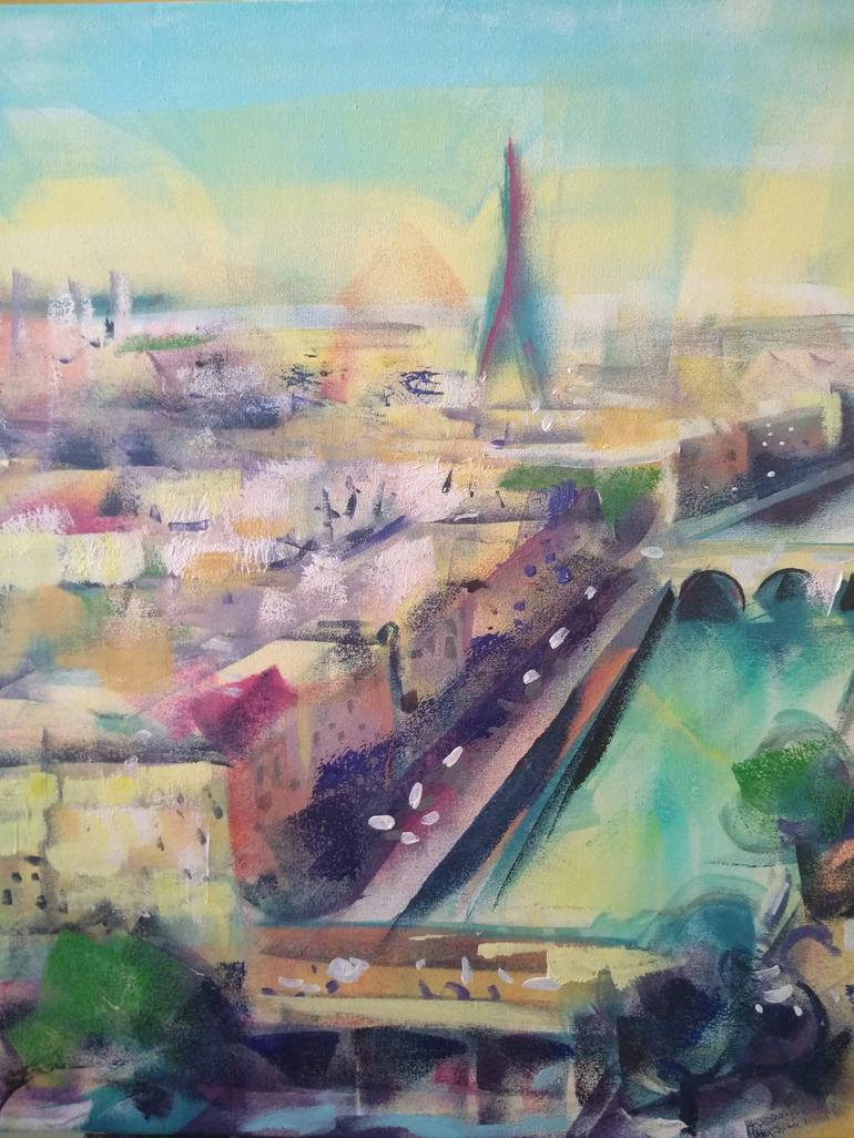 Original Figurative Cities Painting by marina del pozo