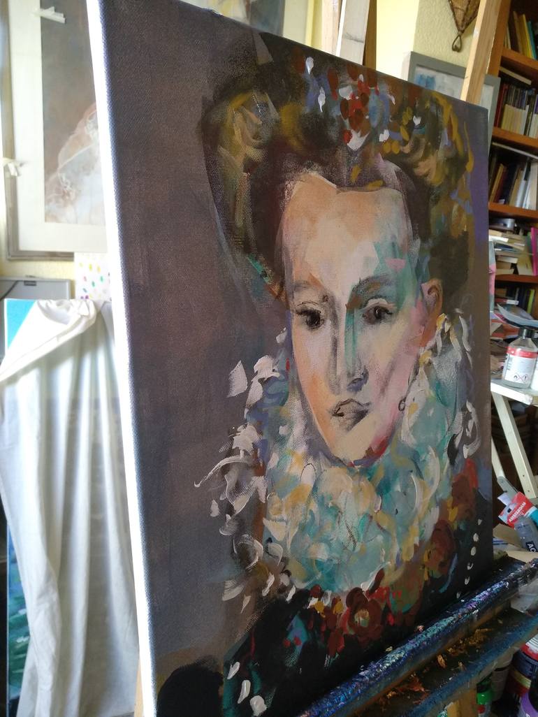 Original Portrait Painting by marina del pozo