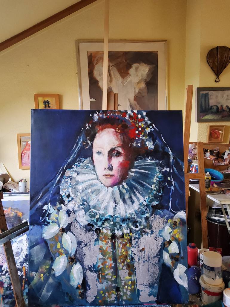 Original Portrait Painting by marina del pozo