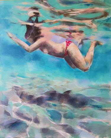 Saatchi Art Artist marina del pozo; Painting, “Diving” #art
