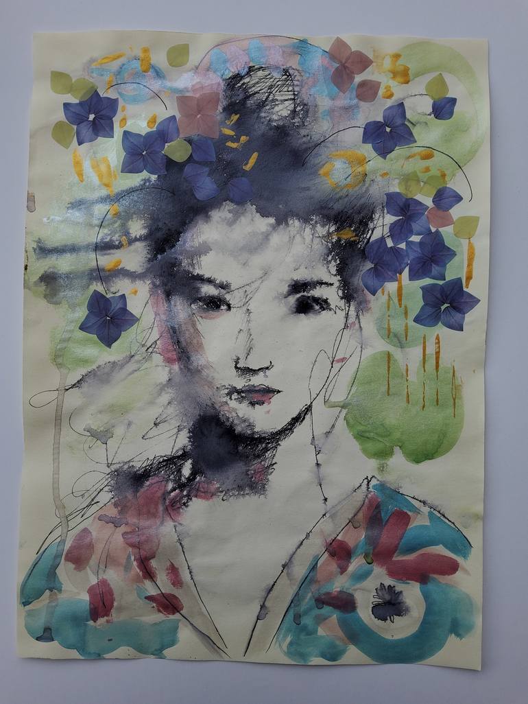 Original Portrait Drawing by marina del pozo