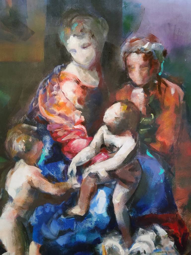 Original Figurative Women Painting by marina del pozo