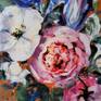 The baroque style of painting flowers,sumptuous and tactile.