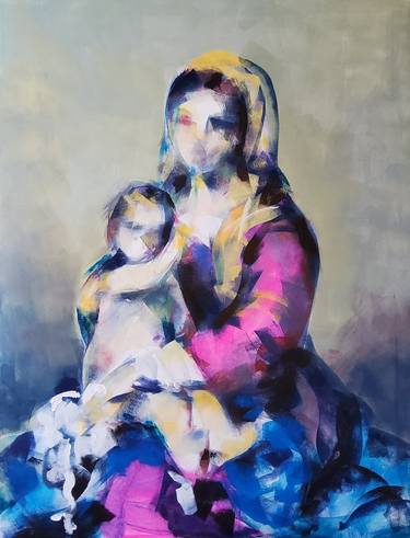 madonna and child abstract