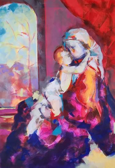 madonna and child abstract