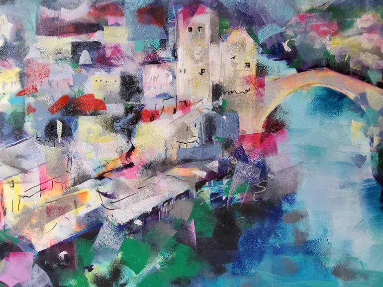 Original Architecture Painting by marina del pozo